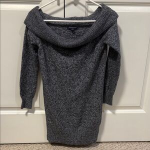 American Eagle Outfitters Charcoal Off-Shoulder Sweater